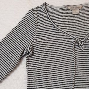 Lucky Brand Elbow Length Striped Top